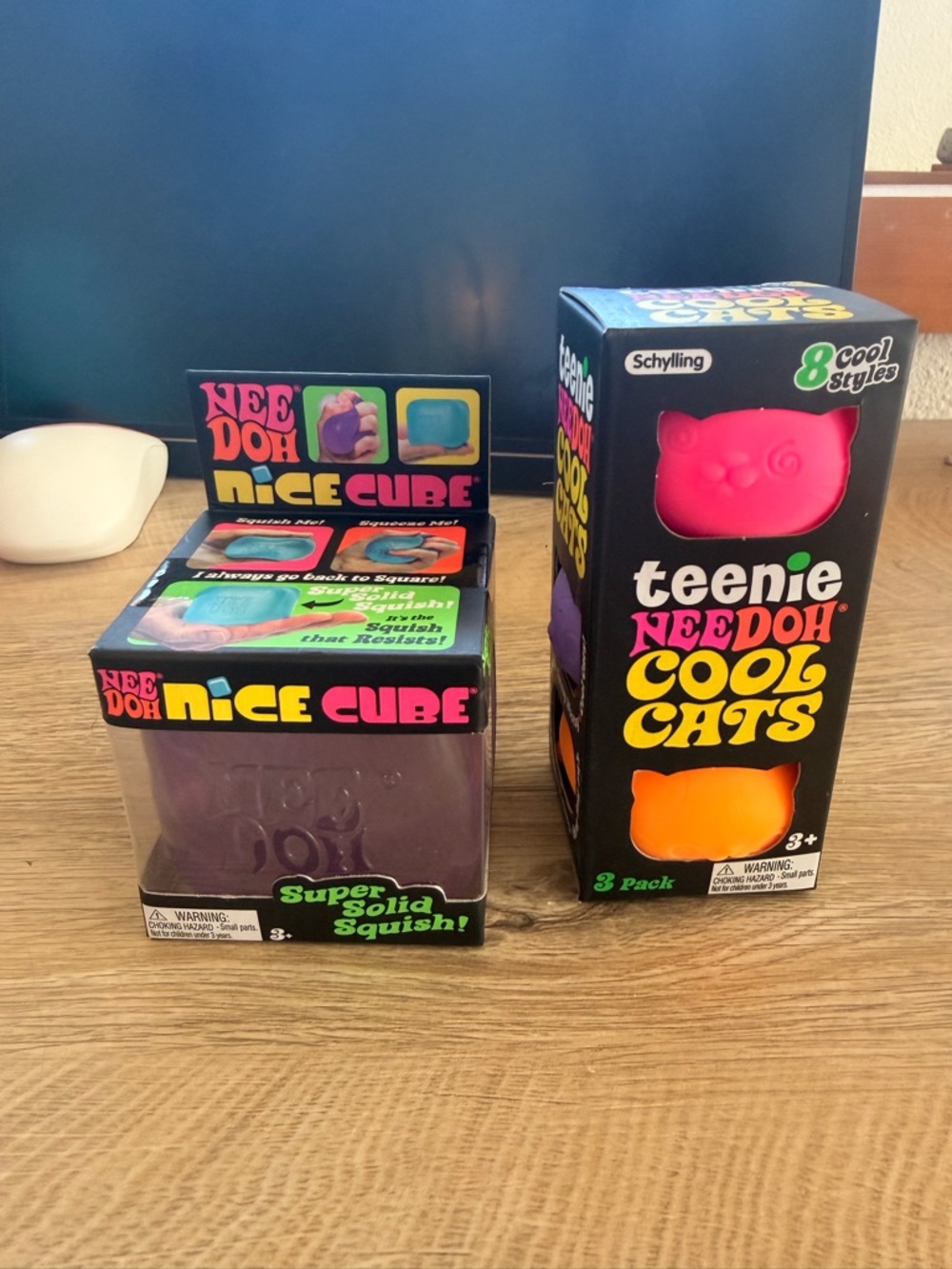 Teenie Needoh Cool Cats & Needoh Nice Cube Kids Toy - Purple, Pink, Orange